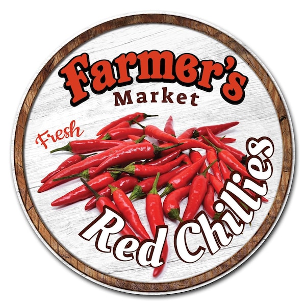 Signmission Red Circle Vinyl Laminated Decal D-16-CIR-Red Chillies - main